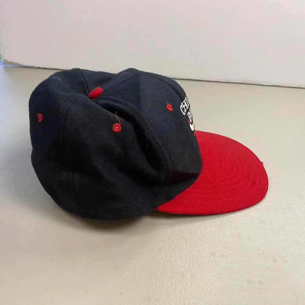 Chicago Bulls Hat‎ Snap Back Wool Blend Black Red Embroidered NBA VINTAGE AJD